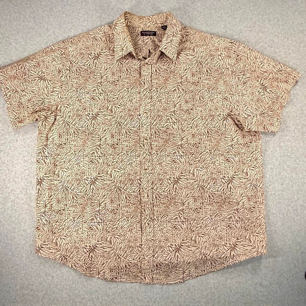 Roundtree & Yorke brown and cream Hawaiian shirt Size: 4XL